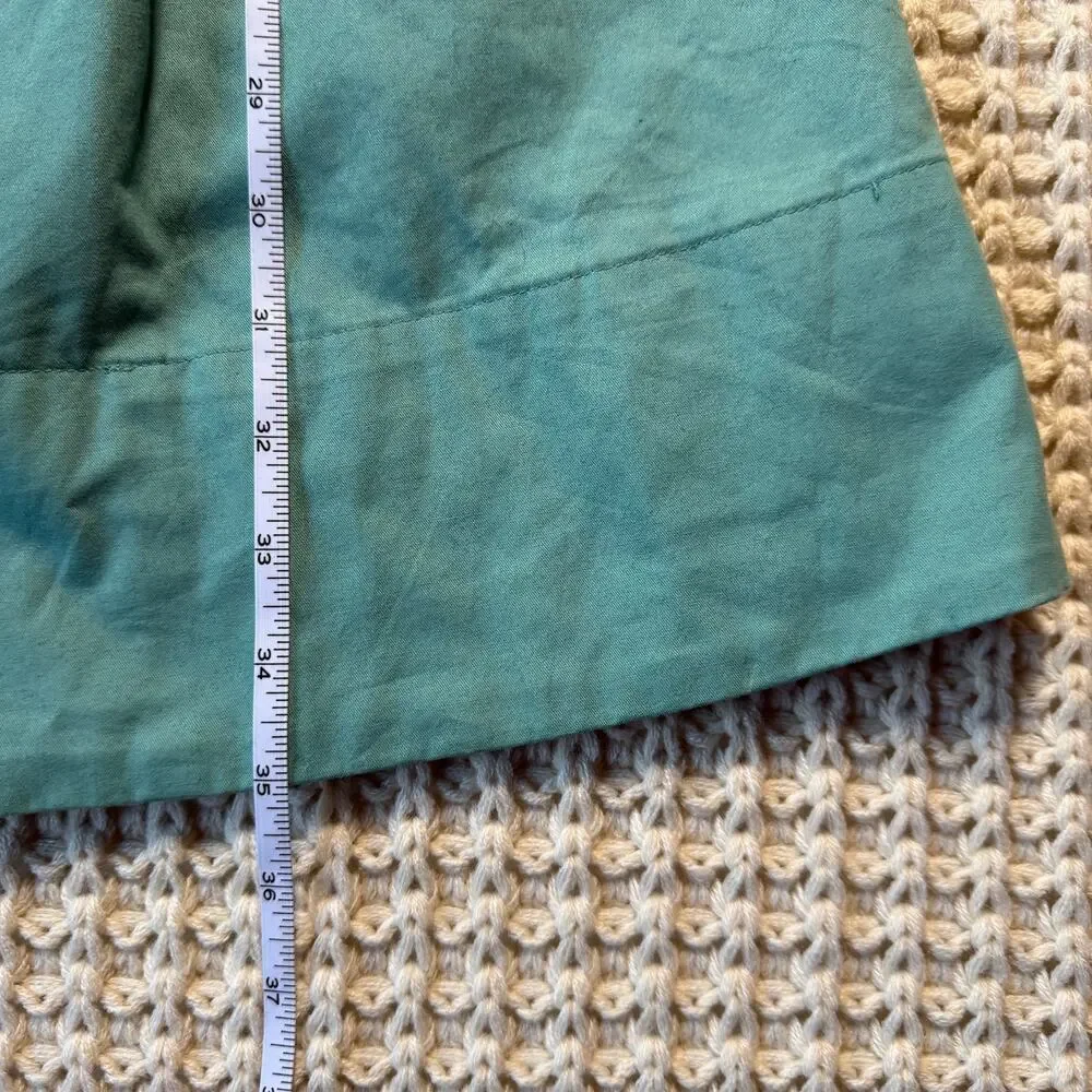 LC Lauren Conrad Seafoam Green Trench Coat Floral Lining Size 4 - Picture 8 of 14
